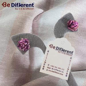 حلق وردة لون فوشي مموج