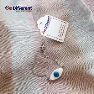 اسوارة ستيل فضي مع عين صدفة