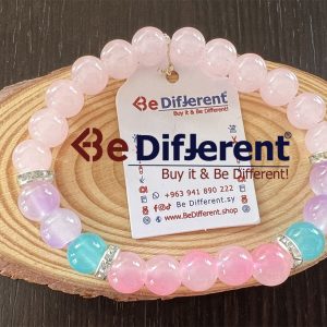 اسوارة أحجار ملونة مع فواصل ألماس