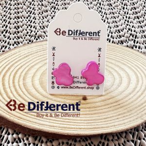 حلق صدف فراشة لون فوشي